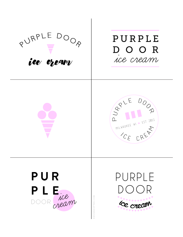 Purple Door Ice Cream | logo process